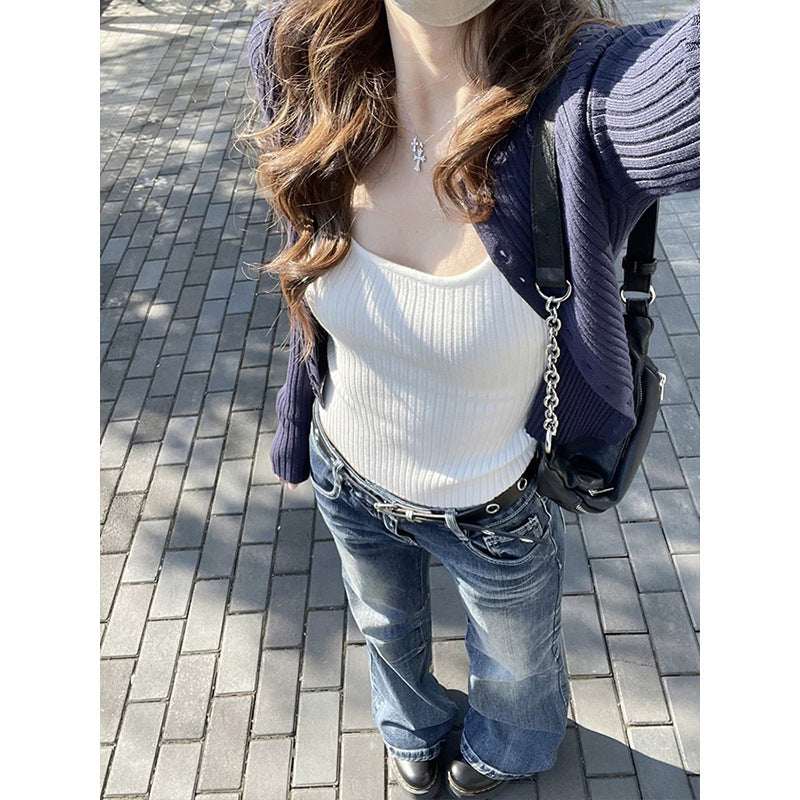 Single-breasted Knitted Cardigan Jacket