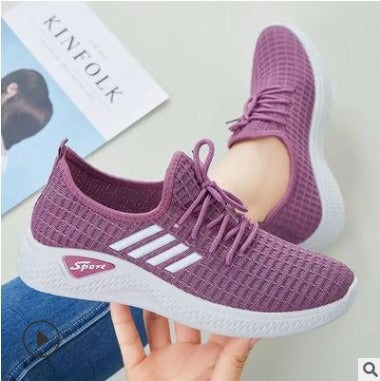 Autumn New Women's Shoes Fashion Single Shoes Casual Sports Travel Shoes Non slip Old Beijing Mesh Running Shoes