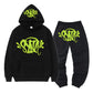 High Street Fashion Hoodie Set with Syna Print for Men