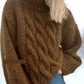 Half high collar pullover straight tube printed neutral style sweater