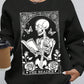 Skeleton Reading Butterfly Pattern Printed Hoodie