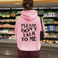 Hooded long sleeved fleece hoodie with letter print on top