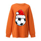 Christmas football element printed Christmas hoodie