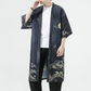 Summer New Chinese Style Men Fashion Print Long Crane Hanfu Japanese Large Cardigan Cloak Men