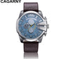 Cagarny Military Watches Men's Quartz Watch Leather Watchband Sports Wristwatches