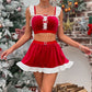 Christmas Clothes New Year Dress Set Festival Gift High-Quality Three-Piece Set for Women