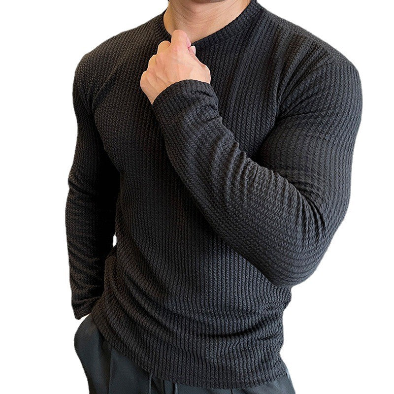 Fashion Knit Long Sleeve Top for Men  Autumn/Winter Casual Sweater