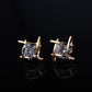 Women's earrings Europe and the new jewelry geometric hollow square triangle zircon earrings fashion banquet jewelry