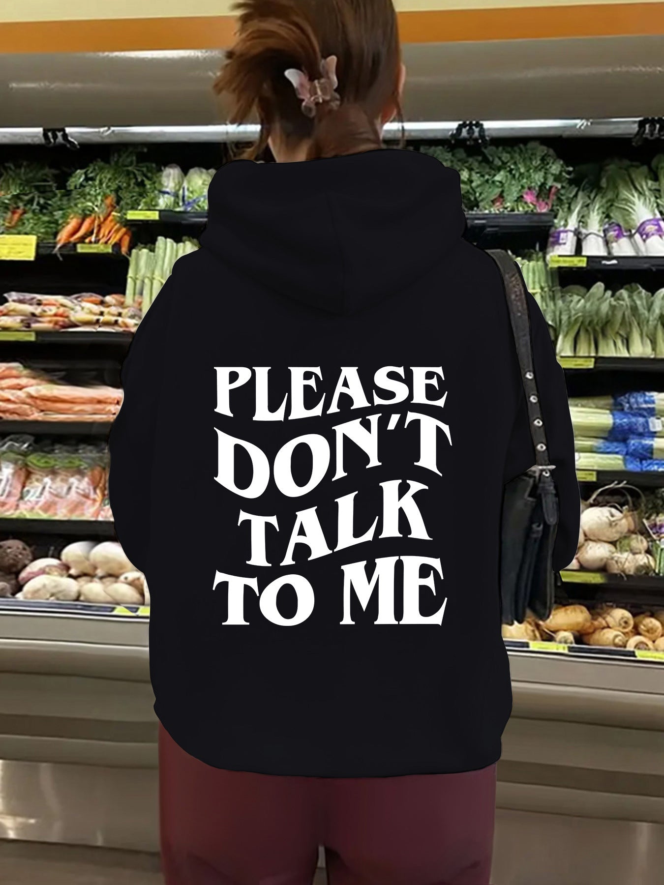 Hooded long sleeved fleece hoodie with letter print on top