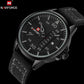 NAVIFORCE Men's Leather Army Military Quartz Watches