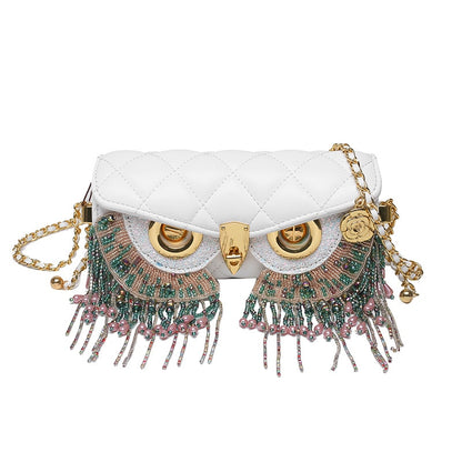 Cute Owl Bags for Women New Luxury Designer Handbag Fashion Tassel Crossbody Bag Leather Animal Print Shoulder Bag Woman