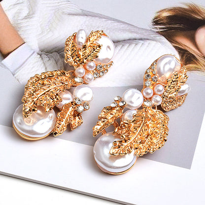 Fashion earrings ZA exaggerated pearl jewelry
