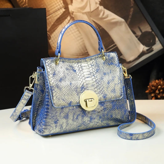 Luxury Fashion Women's Bag Niche Ladies Small Handbag Shoulder Crossbody Bag Laser Craft Genuine Leather Commute Mom Bags Tide