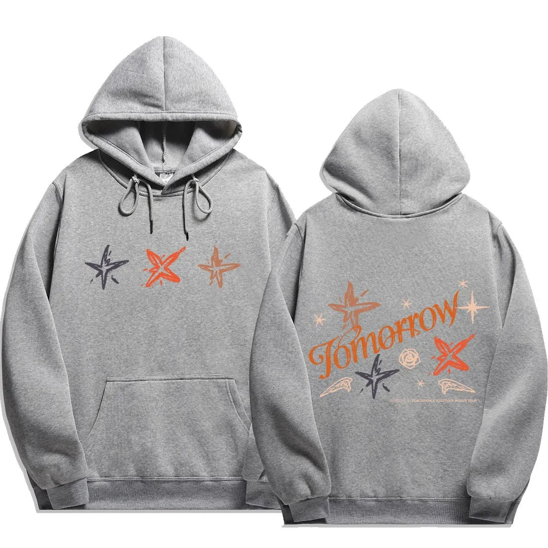 txt act promise print Hip Hop Hoodies Men Fashion Long