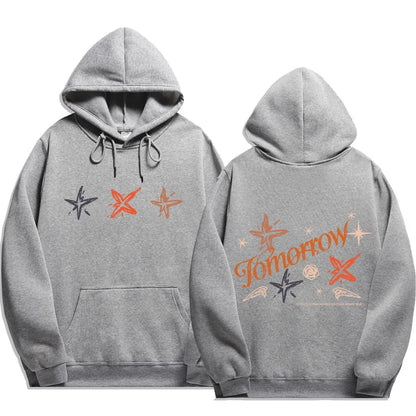 txt act promise print Hip Hop Hoodies Men Fashion Long