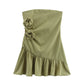Fashion niche decorative strapless short dress for women
