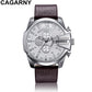Cagarny Military Watches Men's Quartz Watch Leather Watchband Sports Wristwatches