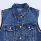 Fashion collar sleeveless denim dress for women