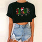Women's Short Top Christmas Crop Top INS Style Spicy Girl Basic Short Sleeve Round Neck T-Shirt