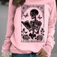 Skeleton Reading Butterfly Pattern Printed Hoodie