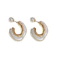 Irregular Pearl Hoop Earrings For Woman Korean Fashion Jewelry Unusual Accessories For Gothic Party Girls Jewelry Accessories