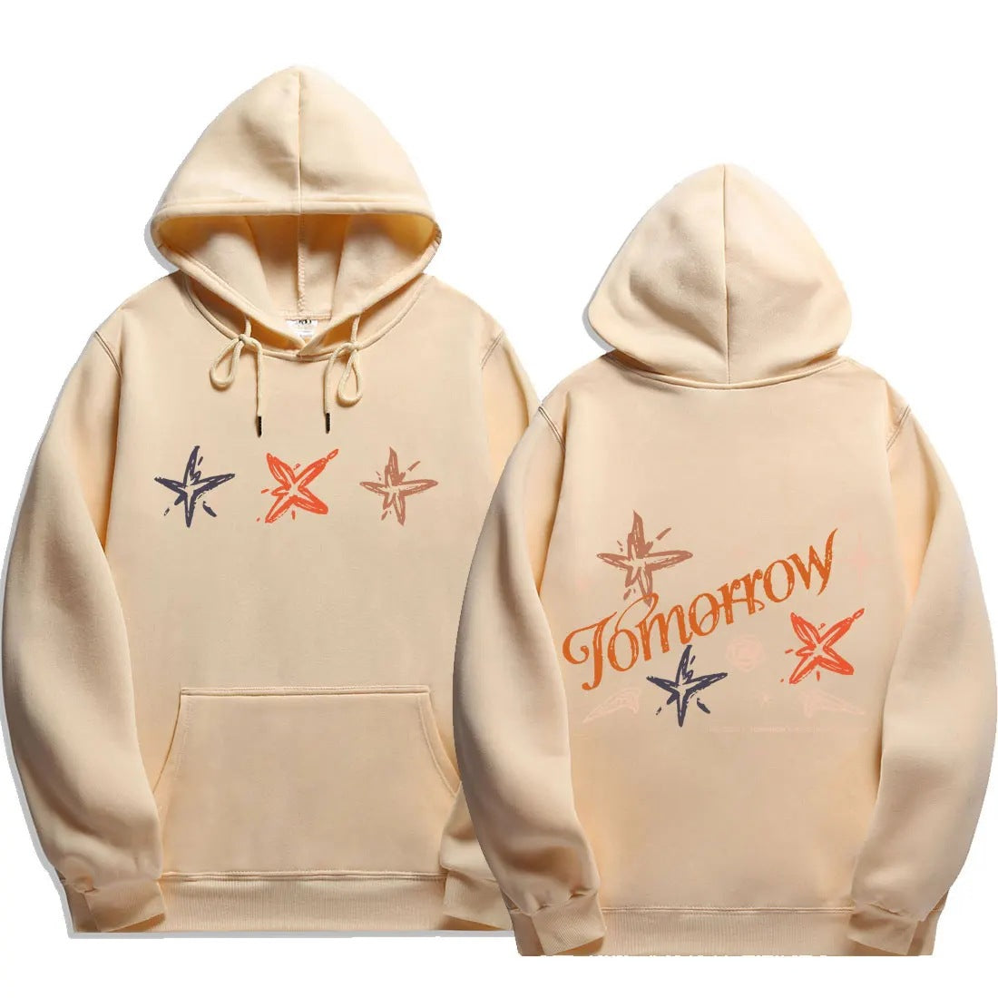 txt act promise print Hip Hop Hoodies Men Fashion Long