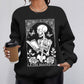 Skeleton Reading Butterfly Pattern Printed Hoodie