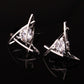 Women's earrings Europe and the new jewelry geometric hollow square triangle zircon earrings fashion banquet jewelry