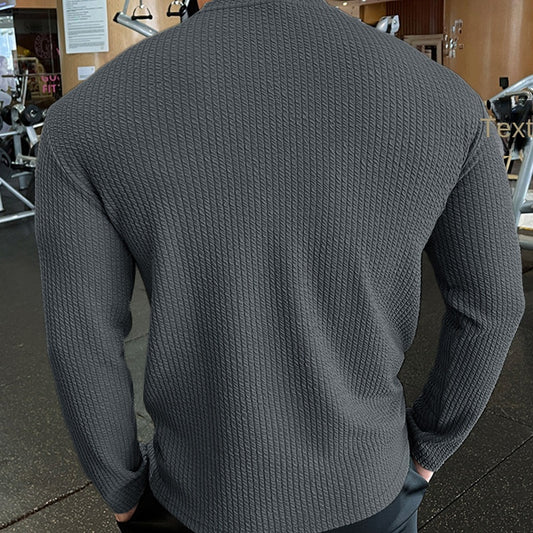 Fashion Knit Long Sleeve Top for Men  Autumn/Winter Casual Sweater