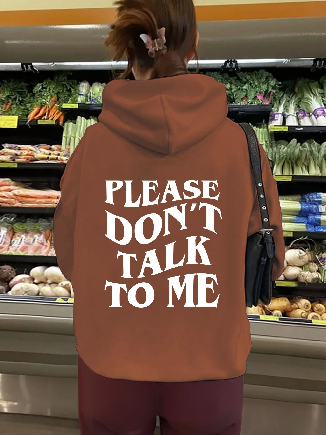 Hooded long sleeved fleece hoodie with letter print on top