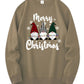 Men's Christmas Gnome Graphic Sweatshirt - Olive Green Casua