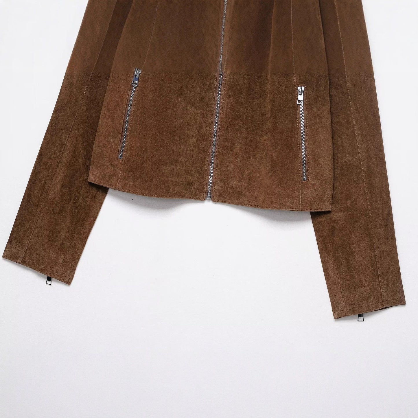 Short fashion short leather lapel jacket for women