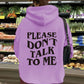 Hooded long sleeved fleece hoodie with letter print on top