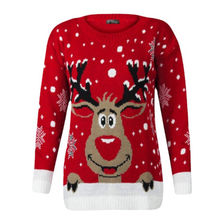 Christmas Deer Jacquard Women's Sweater