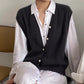 Knitted Cardigan Vest Fashion V-Neck Loose Slimming Versatile Sleeveless Top for Women