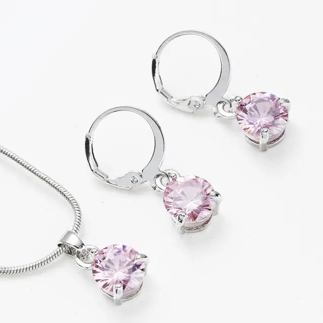 Necklace Crystal Earrings Jewelry Sets