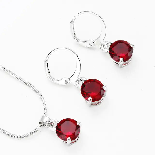 Necklace Crystal Earrings Jewelry Sets