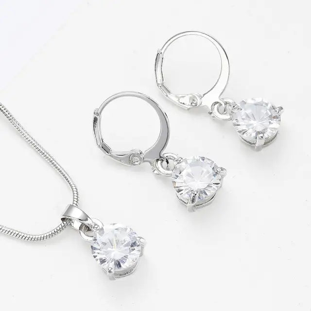 Necklace Crystal Earrings Jewelry Sets