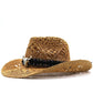 New Women's Beach Cowboy Straw Caps Sun Hat