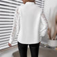 Womens Commuter V-Neck Lace Hollow-Out Long-Sleeve Shirt