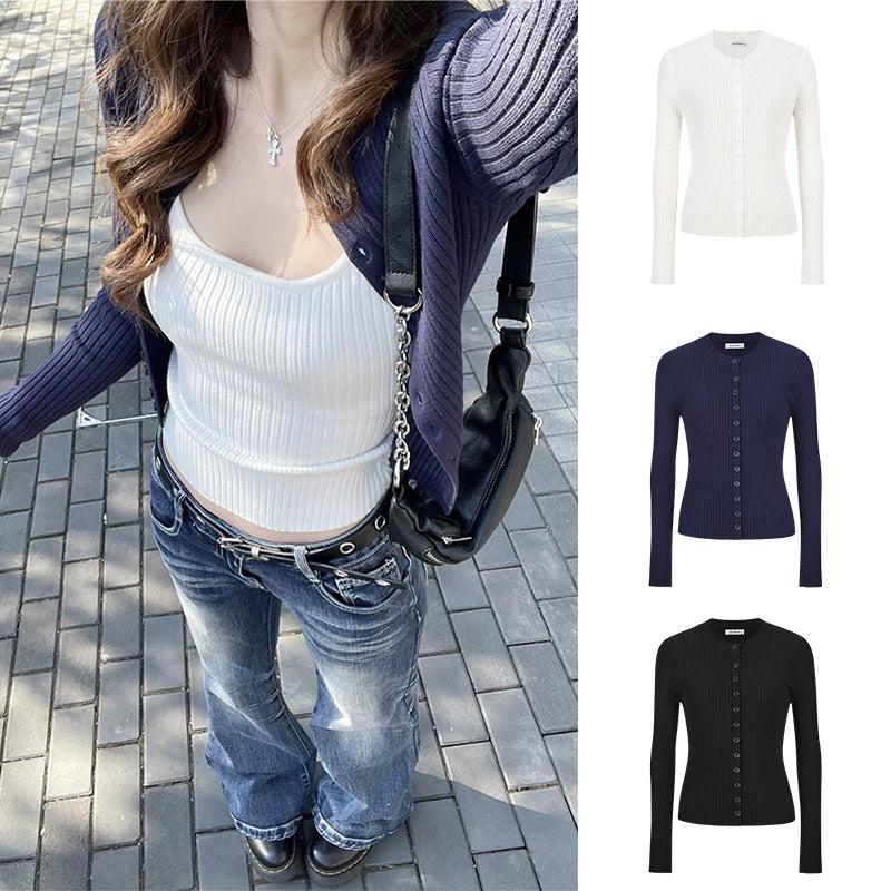 Single-breasted Knitted Cardigan Jacket