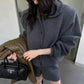New Springautumn Polo-neck Sweater Jacket Short Two-piece Set